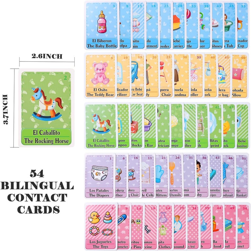 Ambercalm Baby Shower Games in Spanish English for 60 Players,Mexican Bingo Juegos para Baby Shower en Español for Party,Funny Spanish Bingo Card Games - Image 3